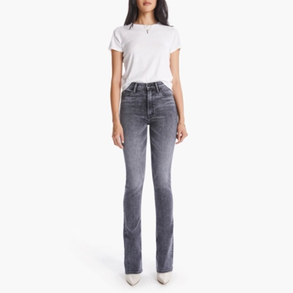 Mother High Waisted Runaway Bootcut Jeans Train Stops Black Mineral Denim USA 32 - Picture 14 of 14